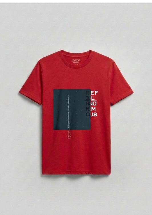 Refill Anonymous Graphic Regular Fit T-Shirt – Red Streetwear Tee