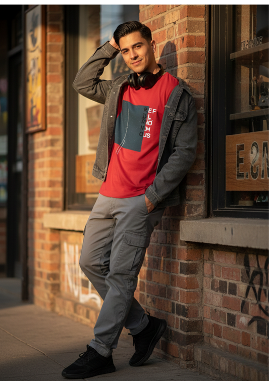 Refill Anonymous Graphic Regular Fit T-Shirt – Red Streetwear Tee