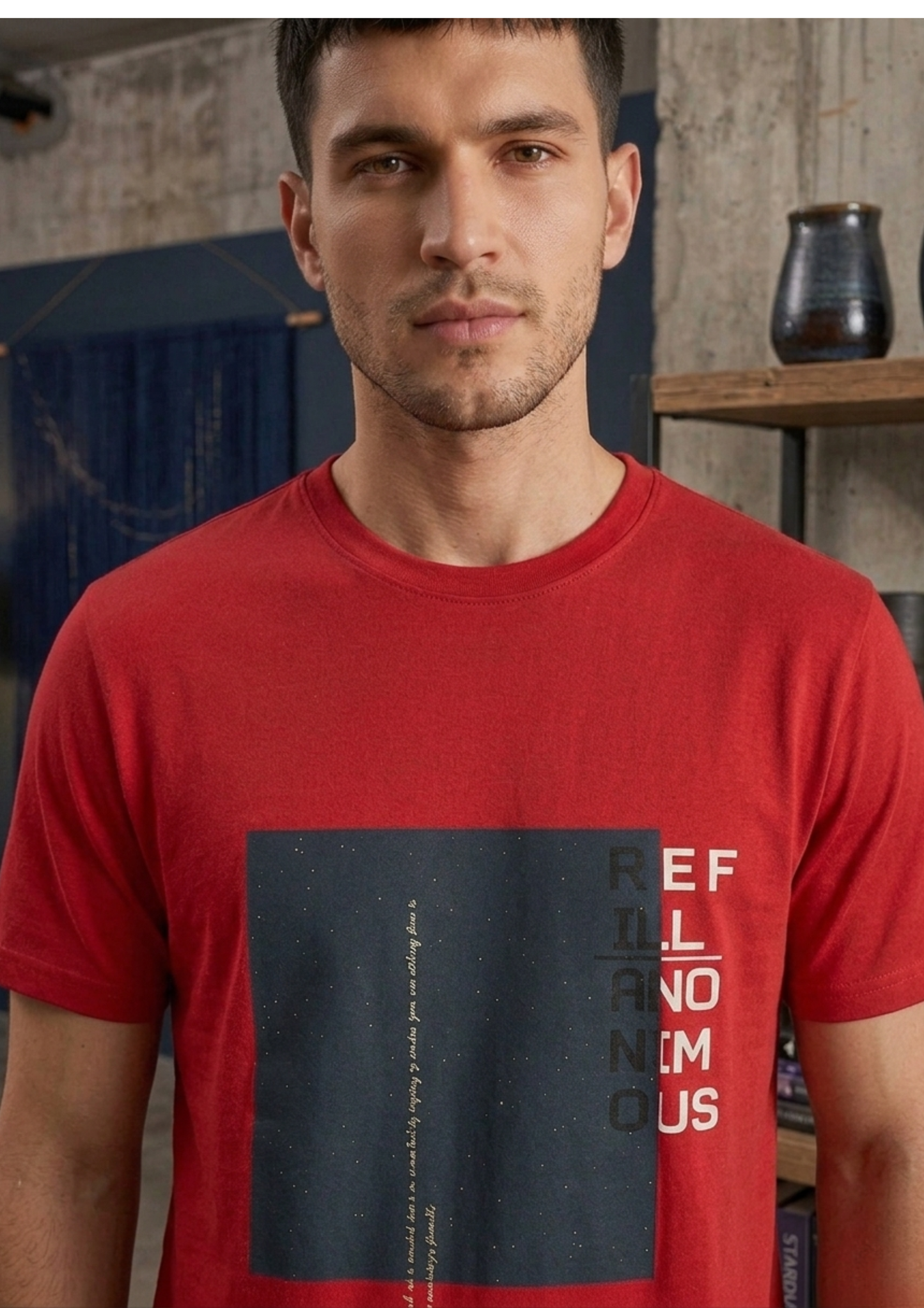 Refill Anonymous Graphic Regular Fit T-Shirt – Red Streetwear Tee