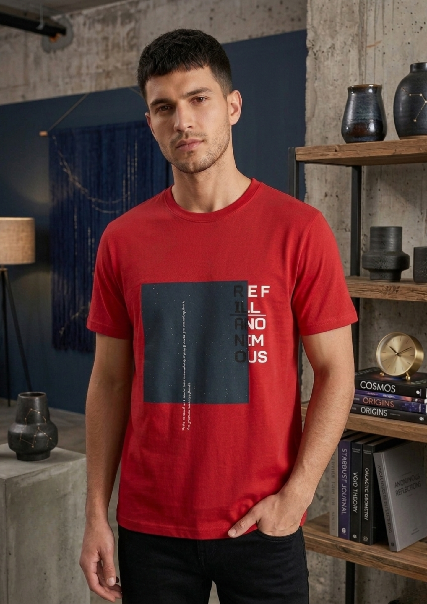 Refill Anonymous Graphic Regular Fit T-Shirt – Red Streetwear Tee